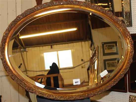 Gilt oval mirror